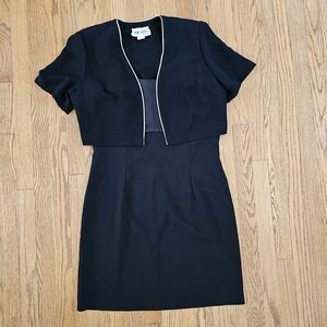 S.L. Fashuons Black Pencil Dress with Cropped Jacket Size 14